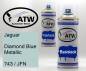 Preview: Jaguar, Diamond Blue Metallic, 743 / JFN: 400ml Sprühdose + 400ml Klarlack - Set, von ATW Autoteile West.